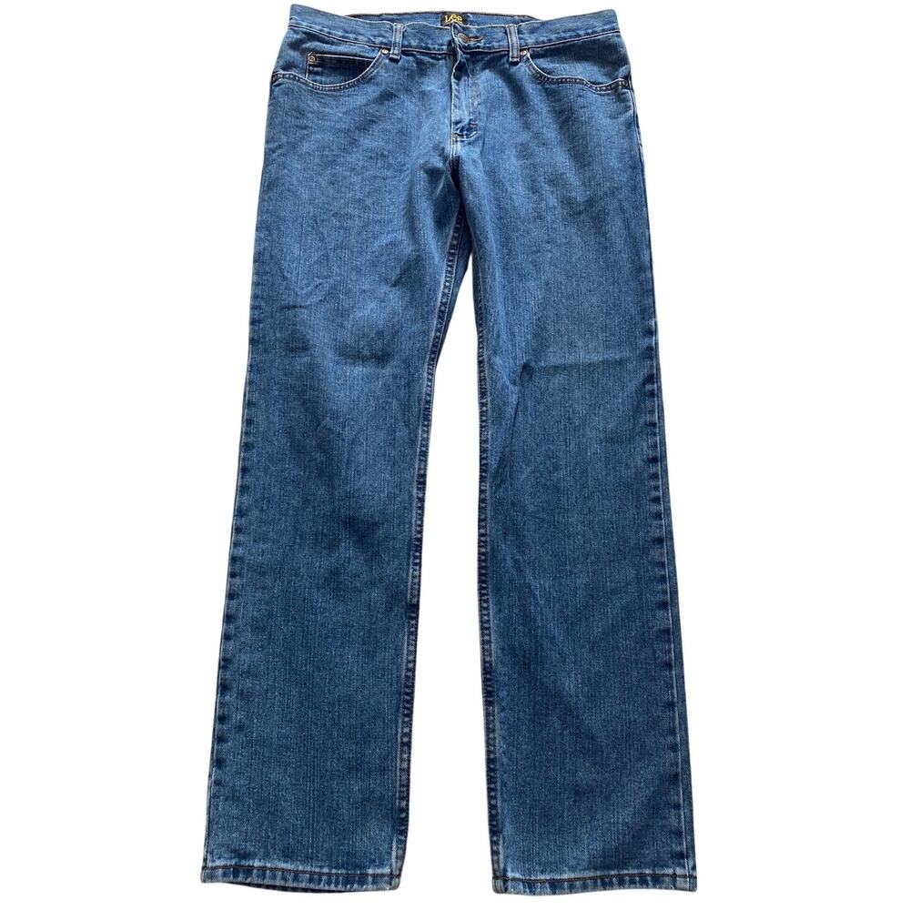 Lee Men's Regular Fit Straight Leg Denim Jeans Blue 35x32